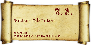 Netter Márton névjegykártya