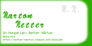 marton netter business card